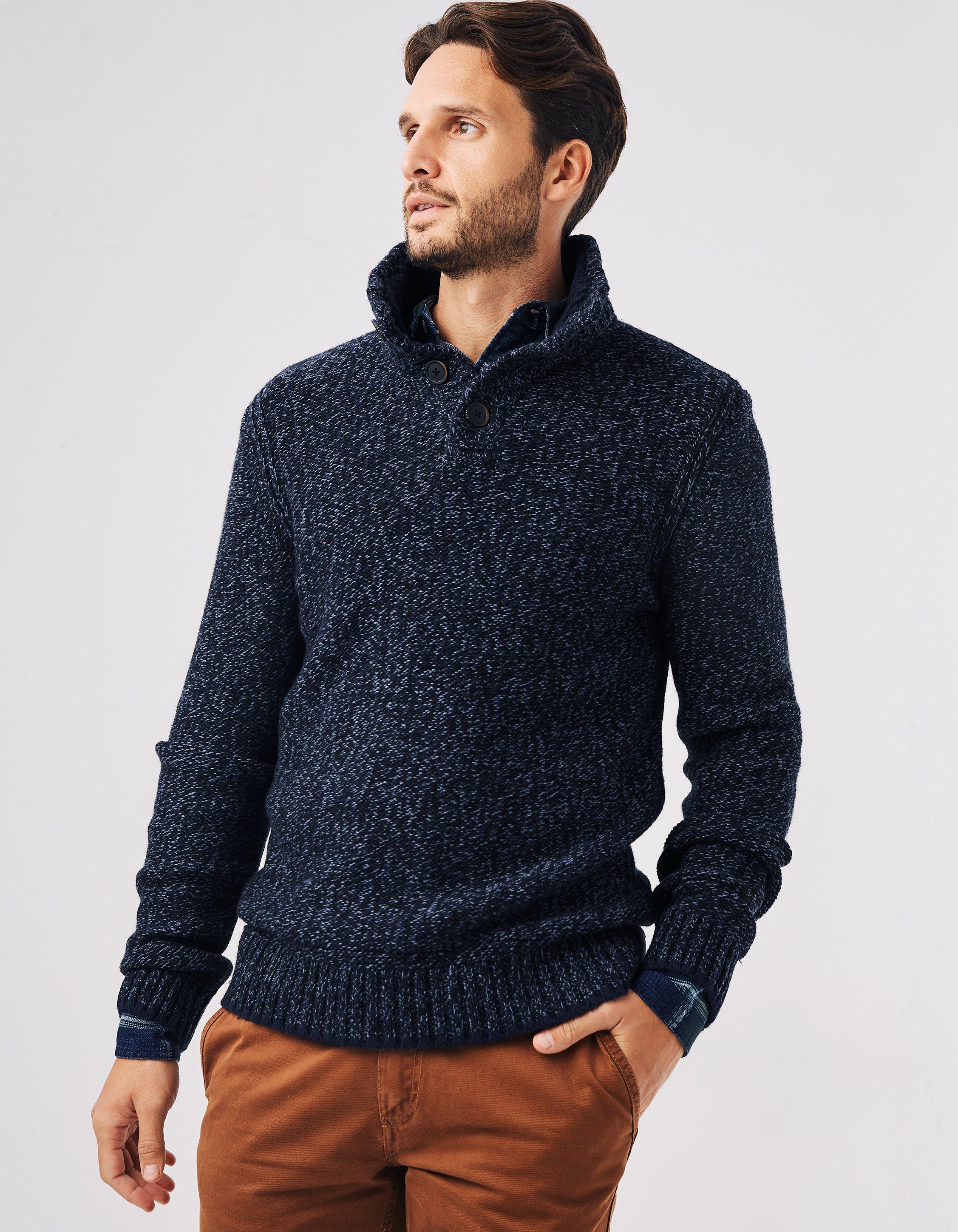 Navy Hove Twist Half Neck Jumper, Knitwear | FatFace.com