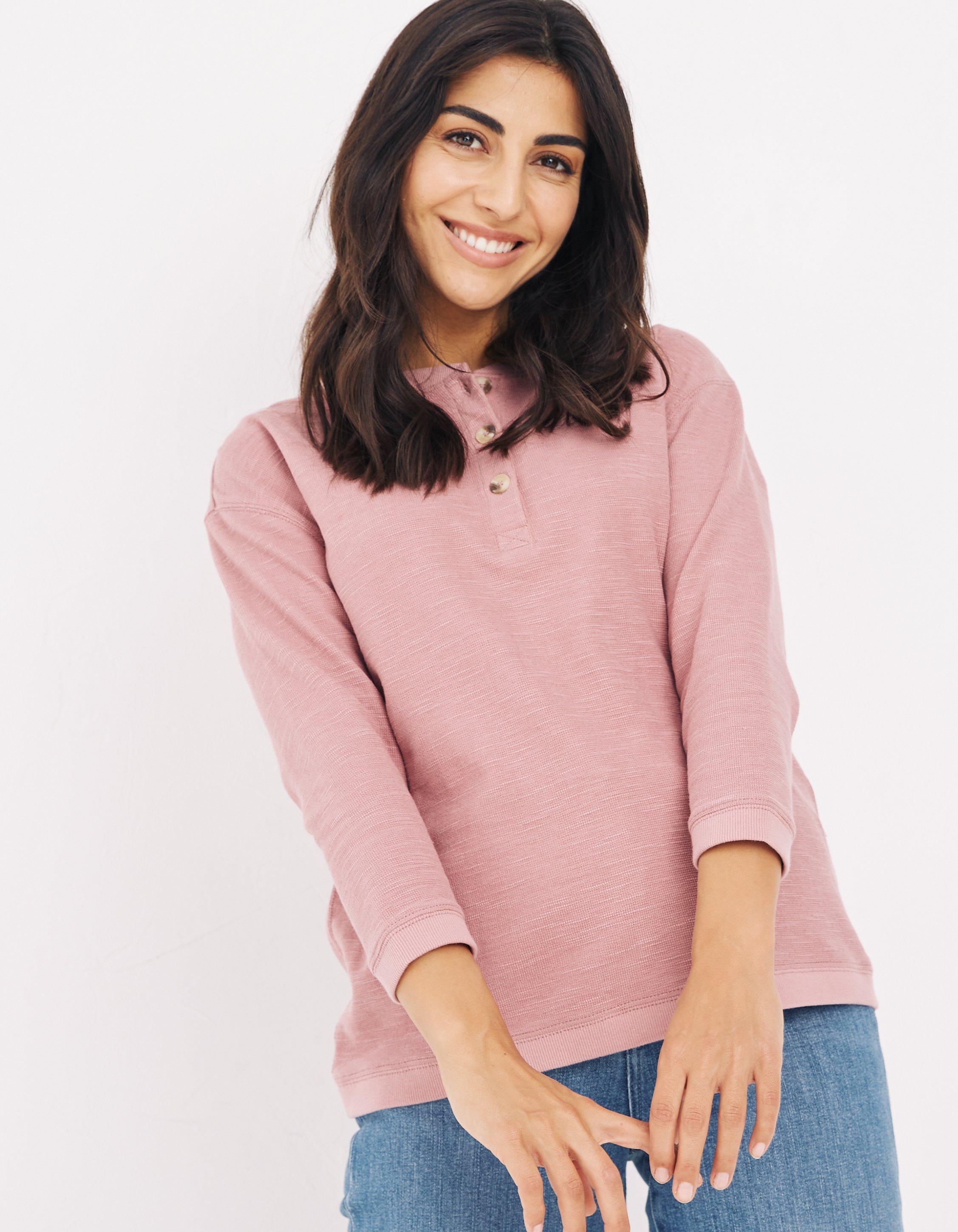 Henley sweatshirt clearance womens