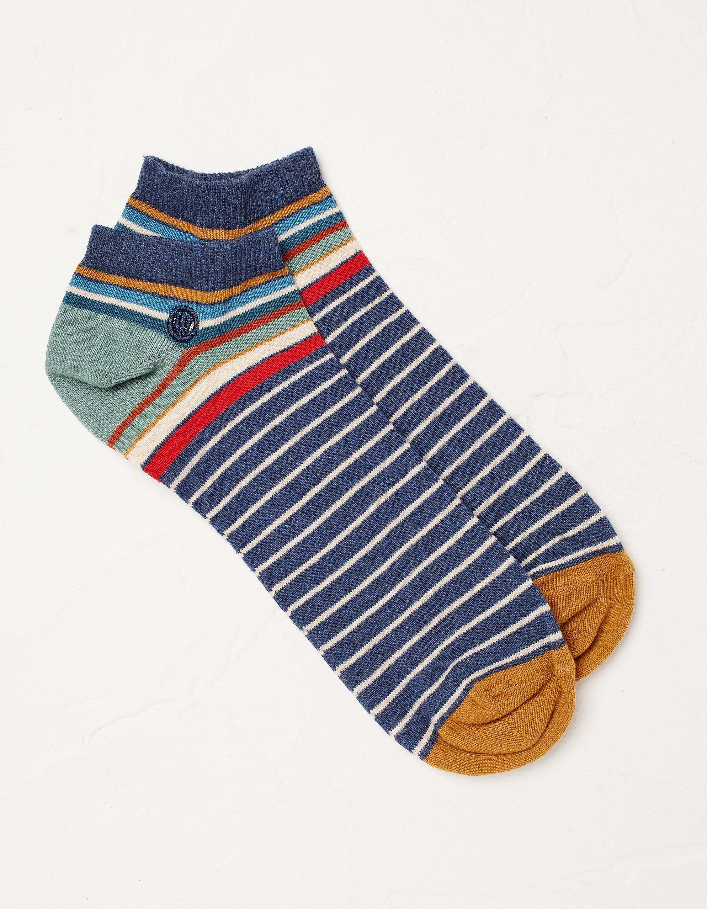 One Pack Mens Stripe Trainer Socks, FatFace.com