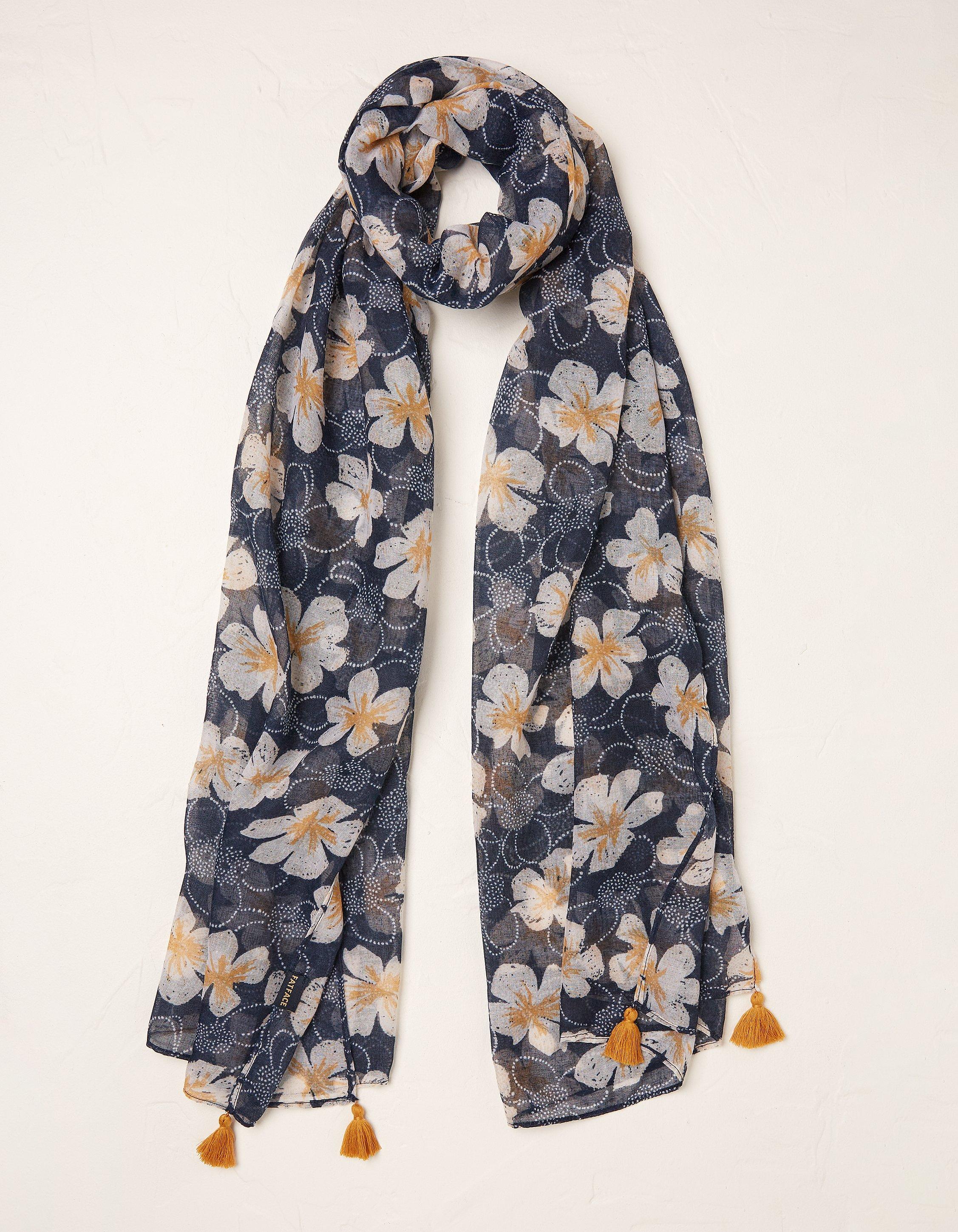 Navy floral hot sale scarf