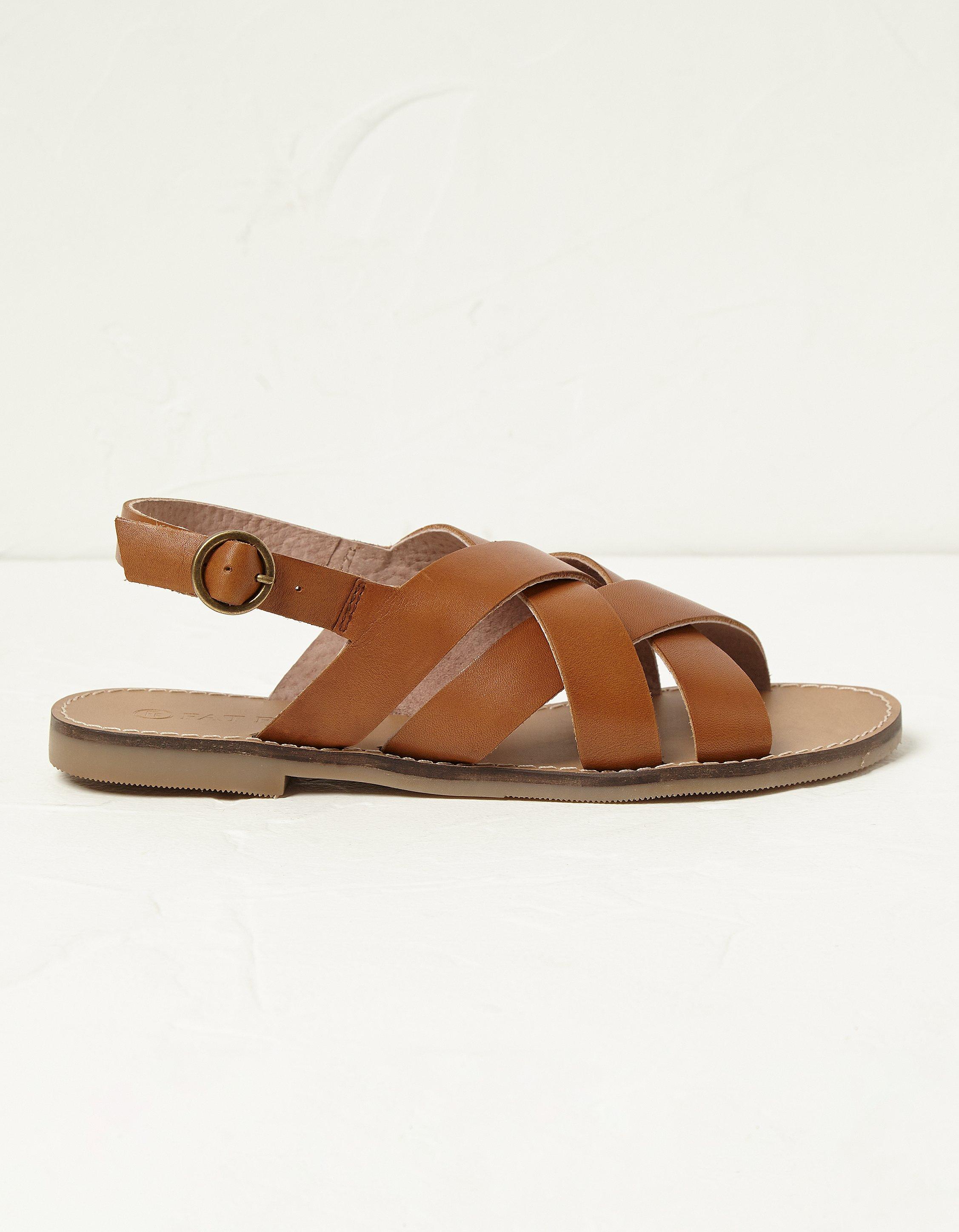 Tan sales cross sandals