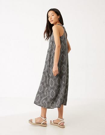 Lola Linear Batik Print Midi Dress