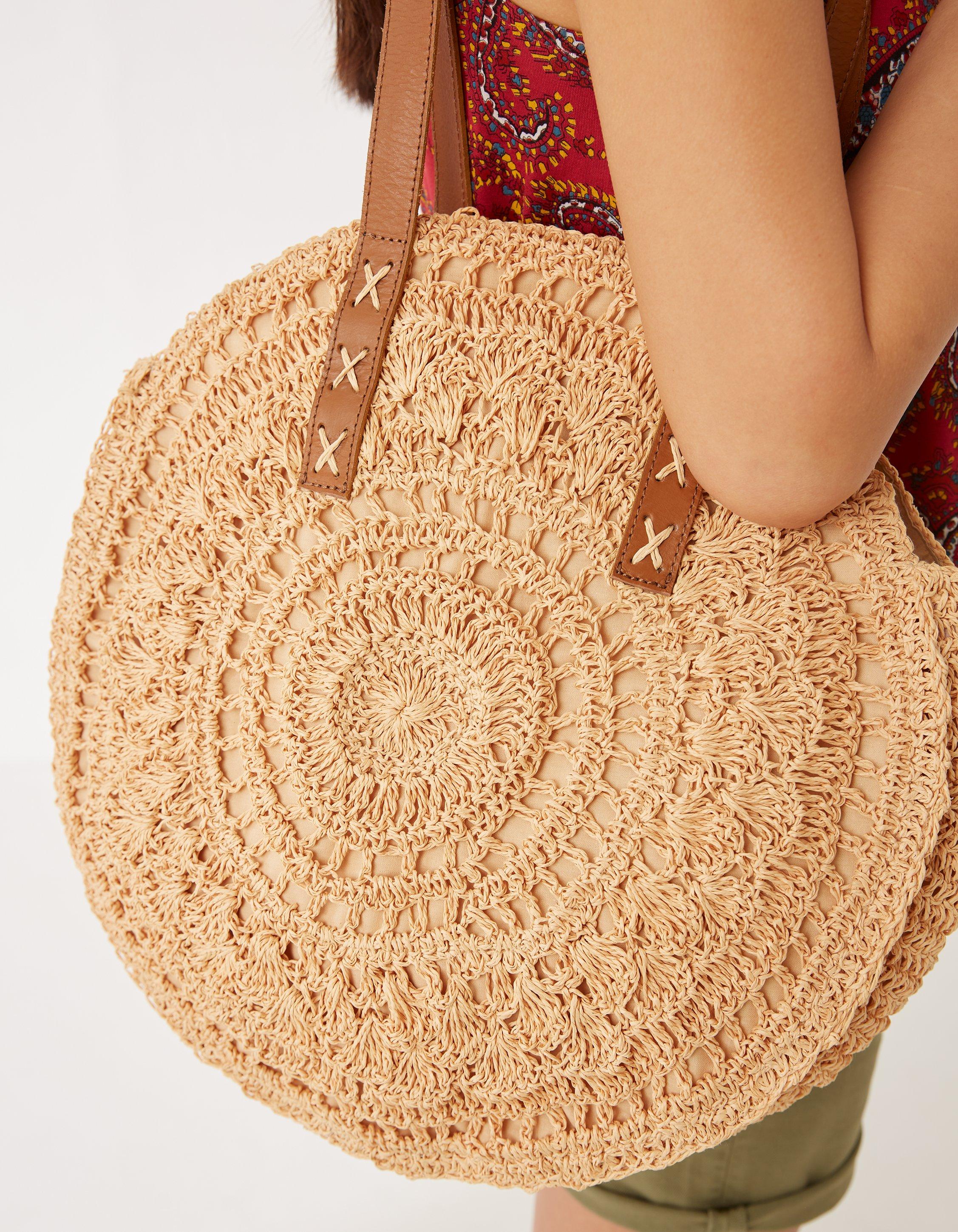 Round straw bag on sale matalan