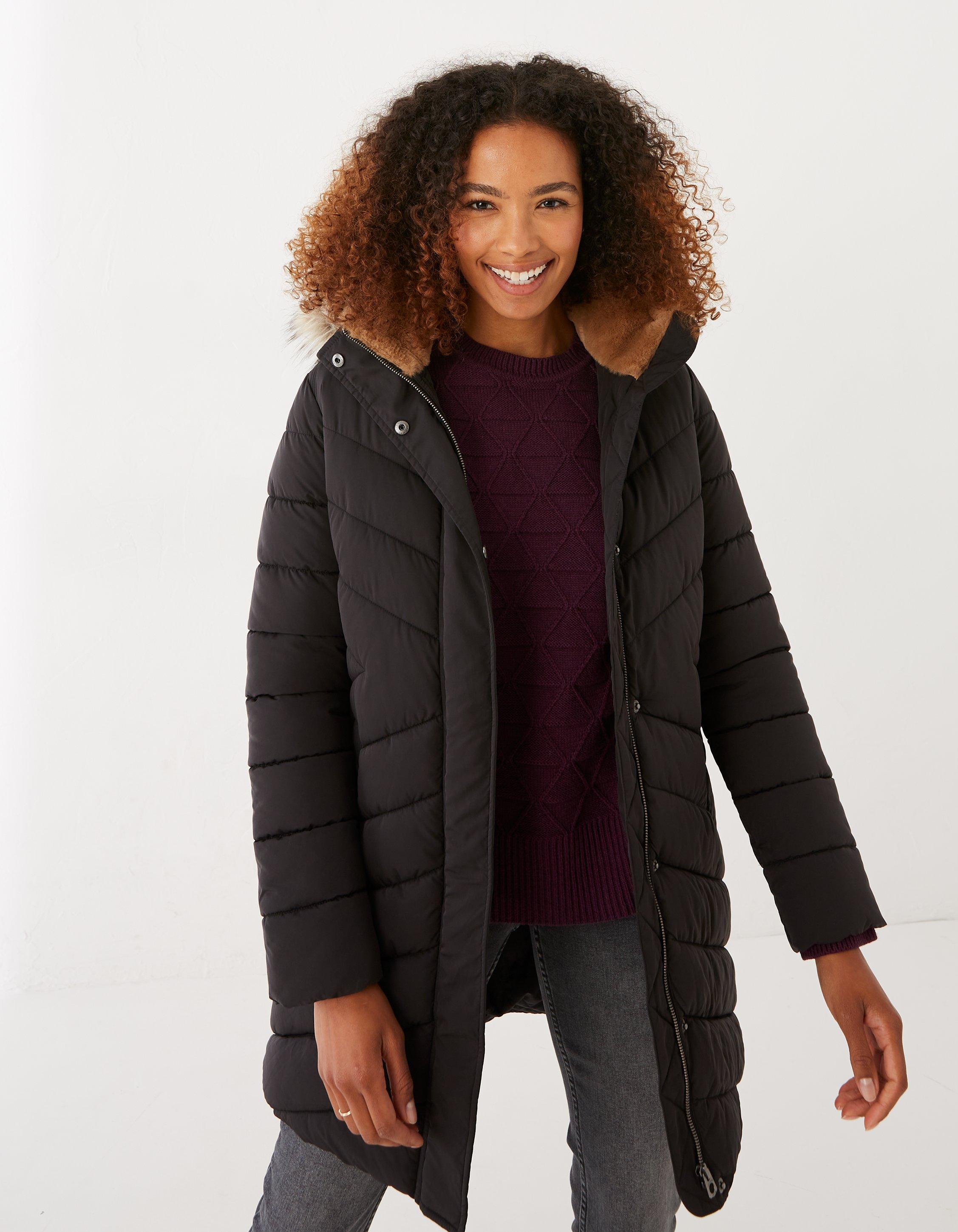 Fat face cumbria outlet long puffer charcoal