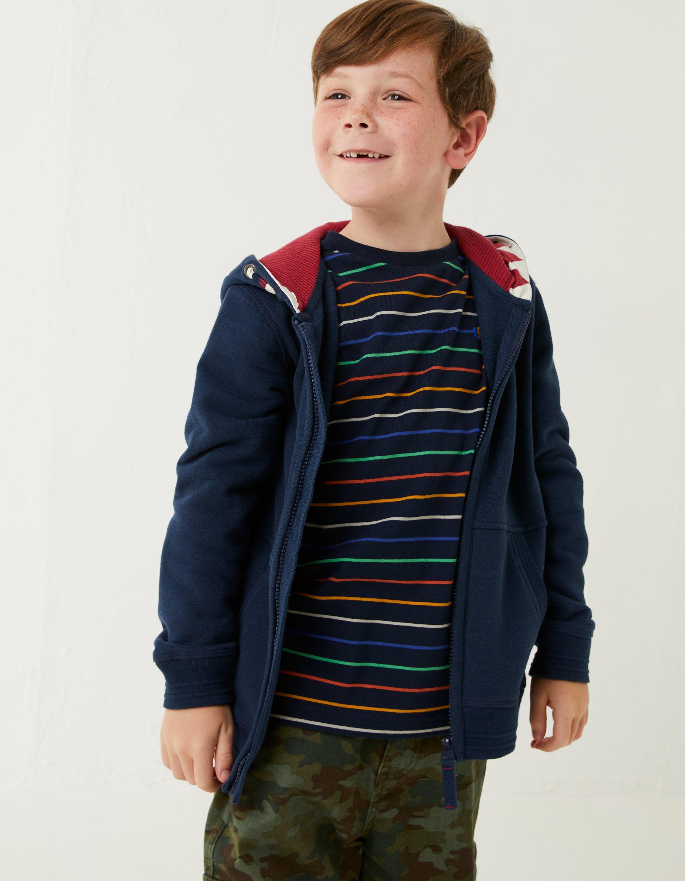 Boys navy zip online up hoodie