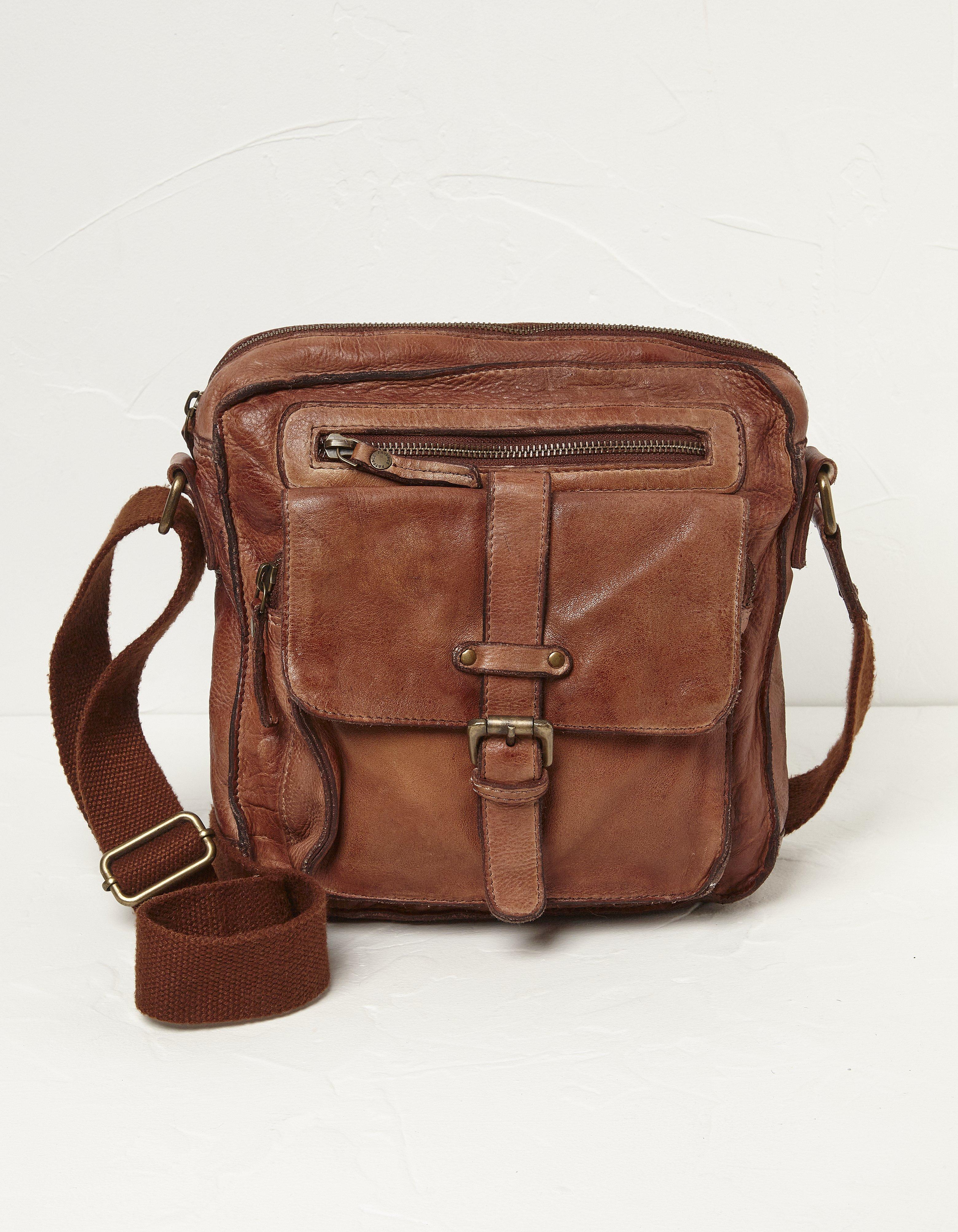 Chestnut Leather Cross Body Bag, Bags & Wallets