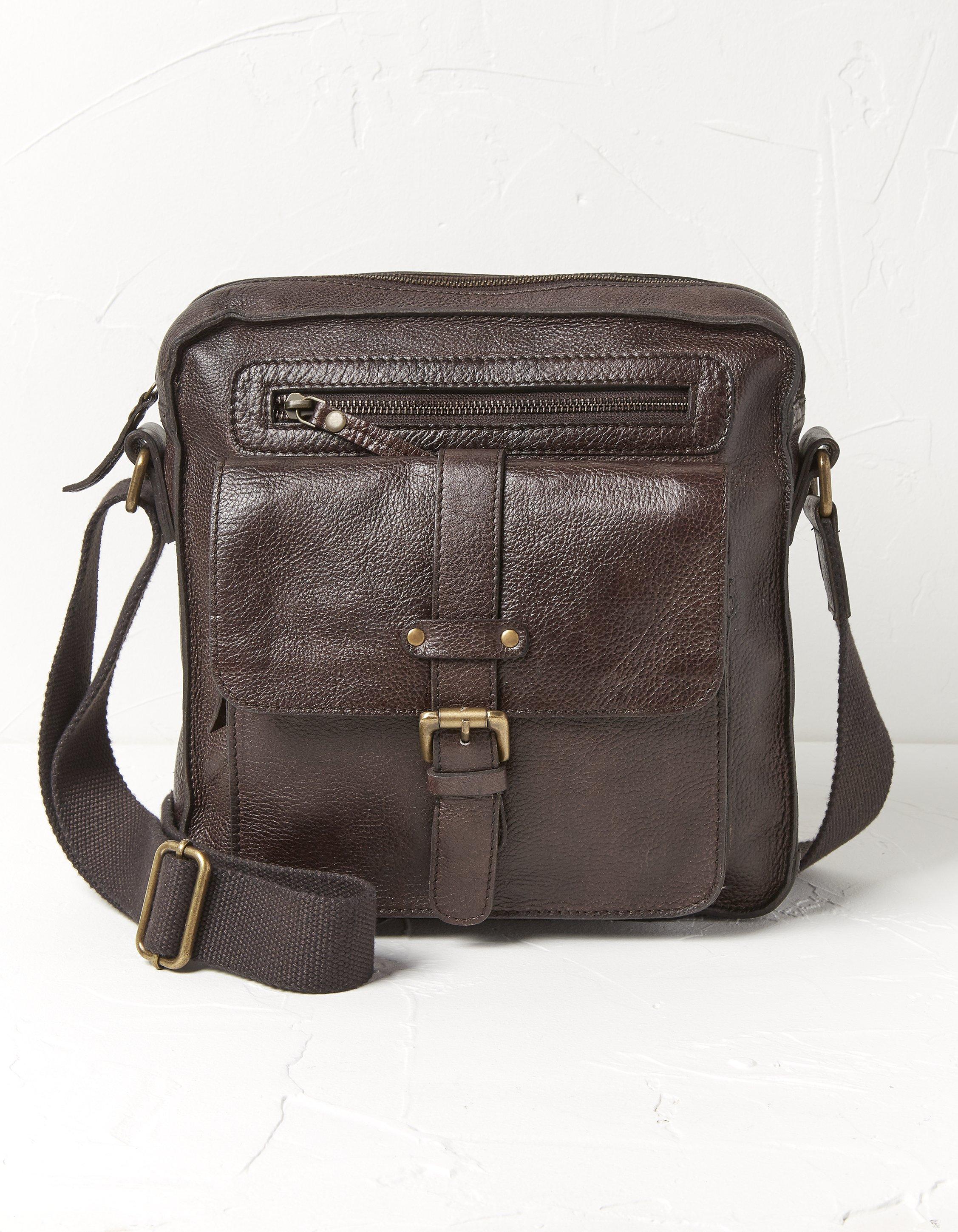 Fat face leather store crossbody bag