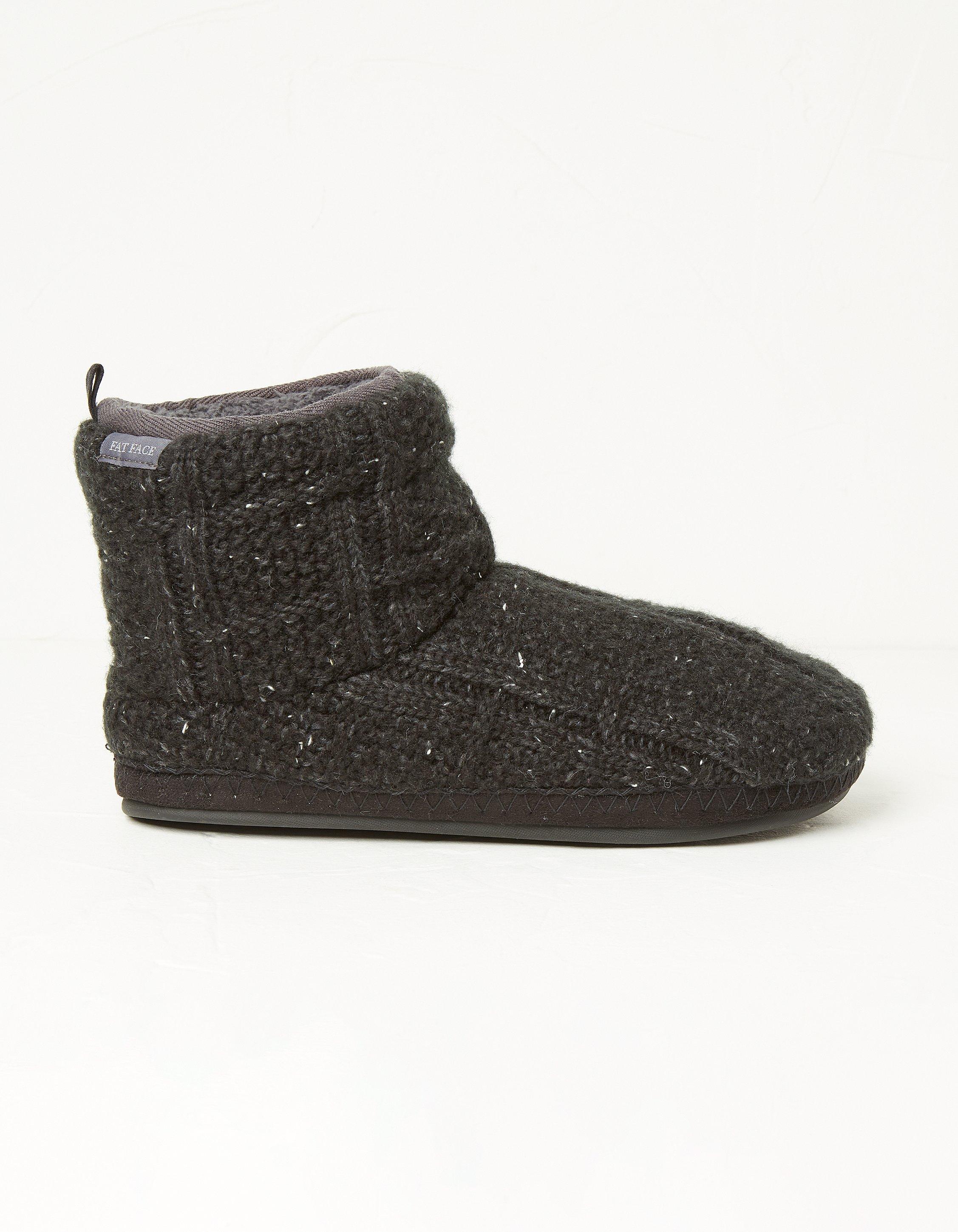 Black Laurence Knitted Boot, Slippers | FatFace.com