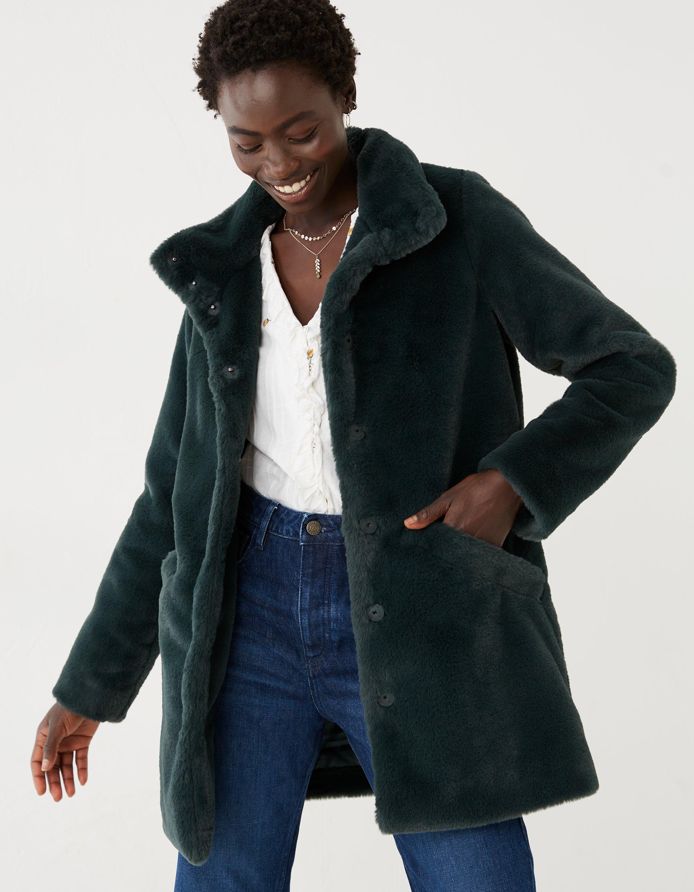 Green shop faux jacket