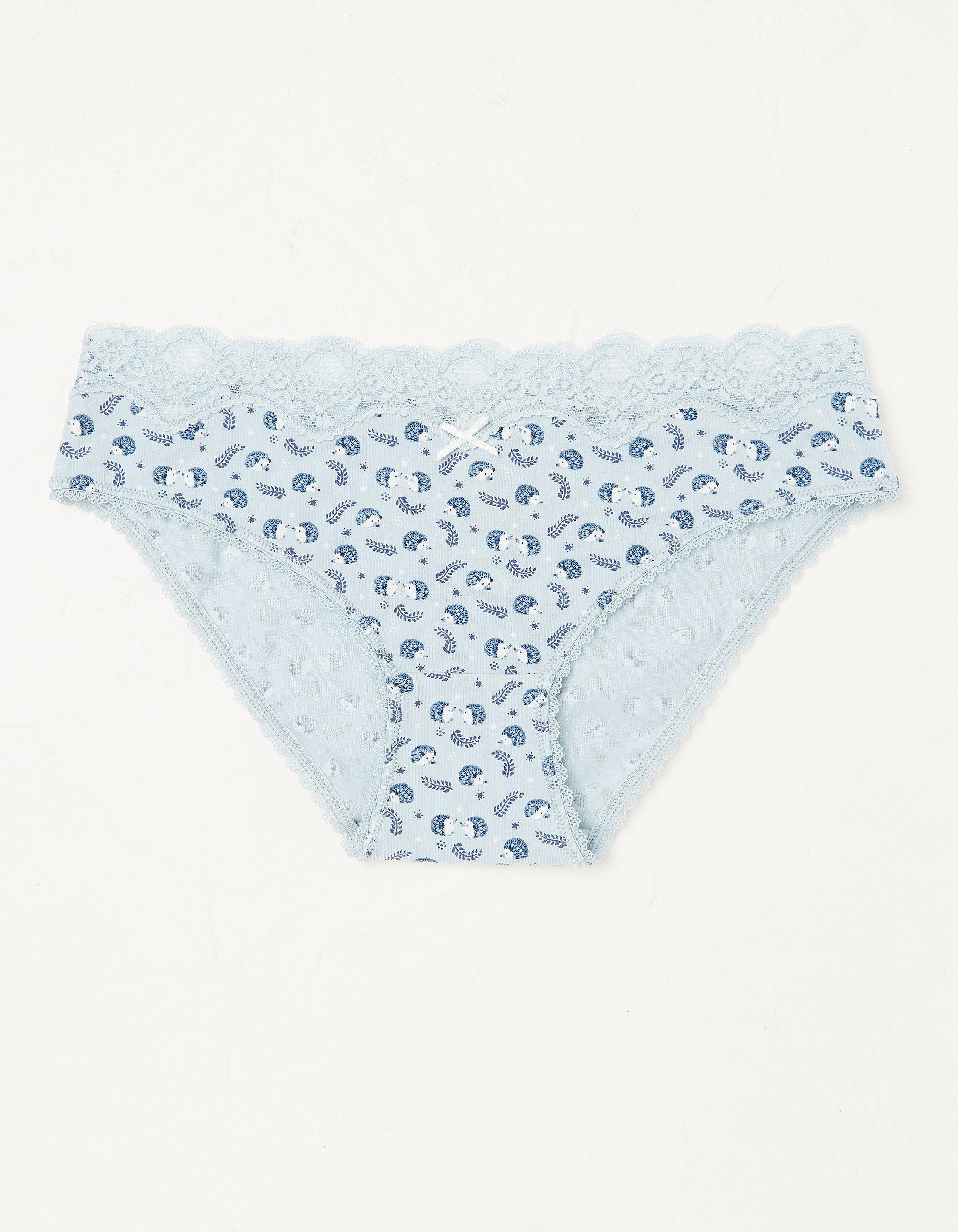 Chambray Hedgehog Lace Mini Briefs, Socks, Underwear & Tights | FatFace.com