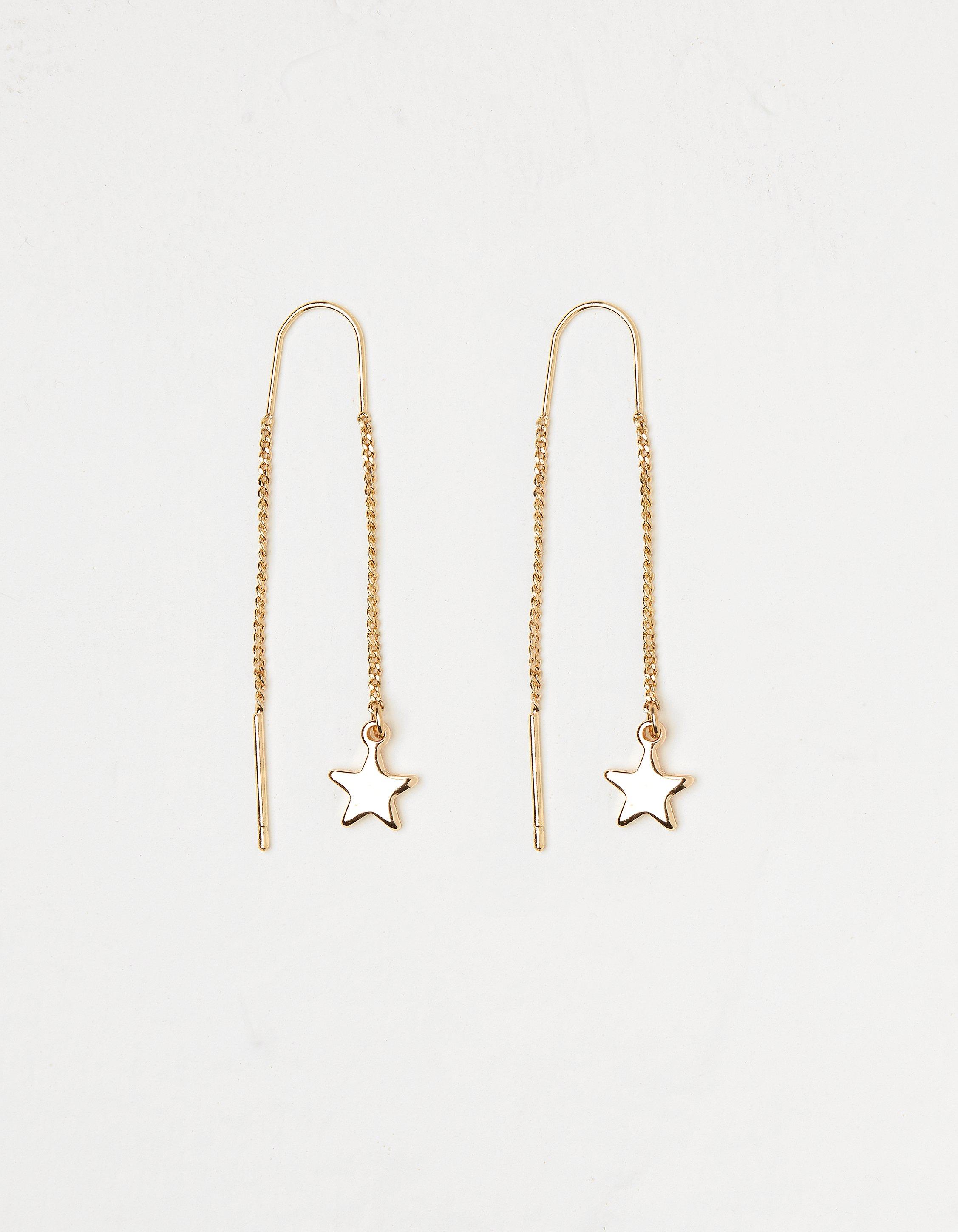 Gold star 2025 drop earrings