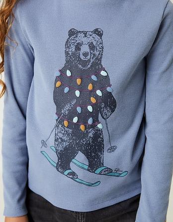 Skiing Bear Rib T-Shirt