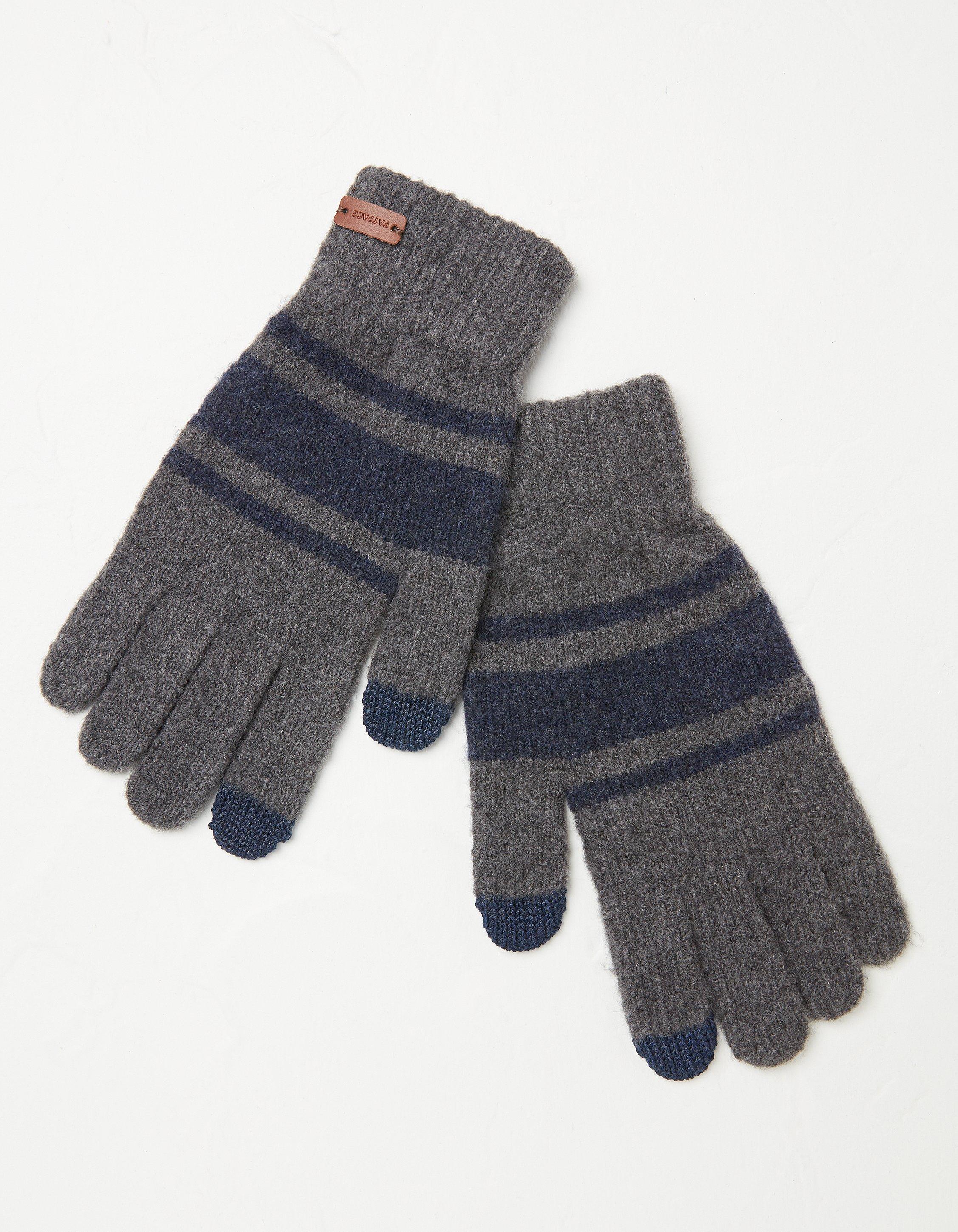 Grey Marl Matt Touch Screen Gloves, Gloves | FatFace.com