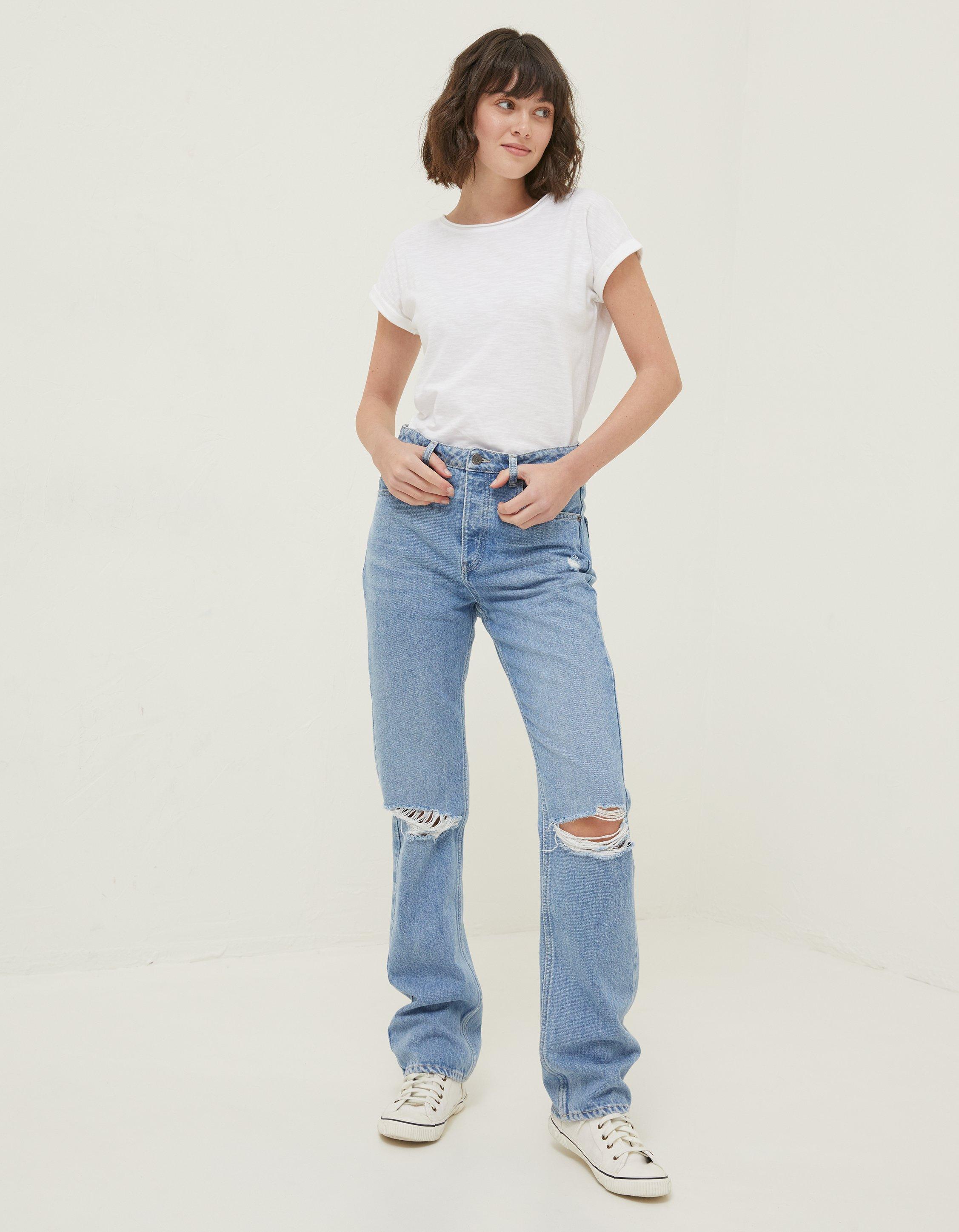 Sutton Straight Rip Through Jeans, Jeans & Dungarees | FatFace.com