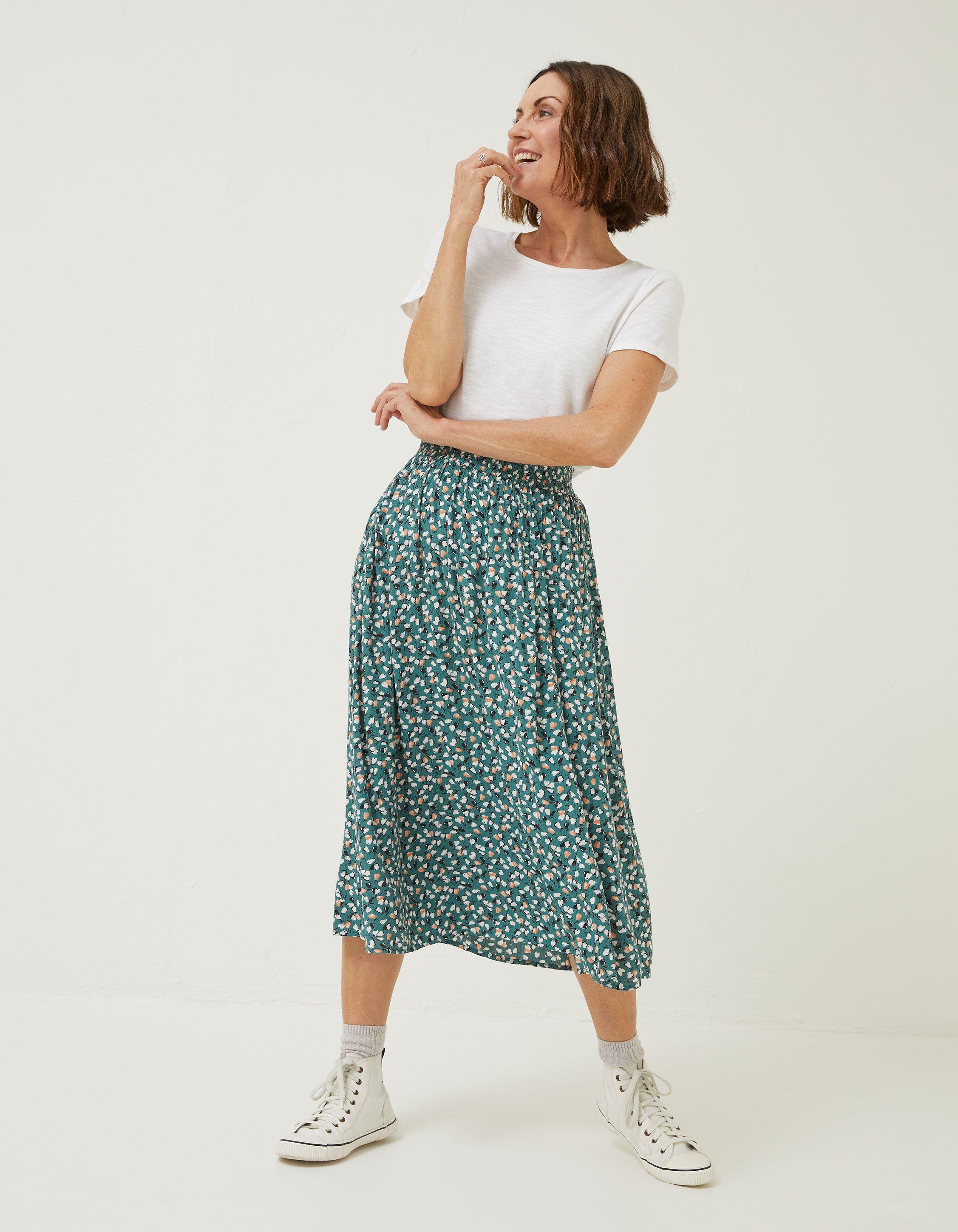 Green ditsy hotsell midi skirt