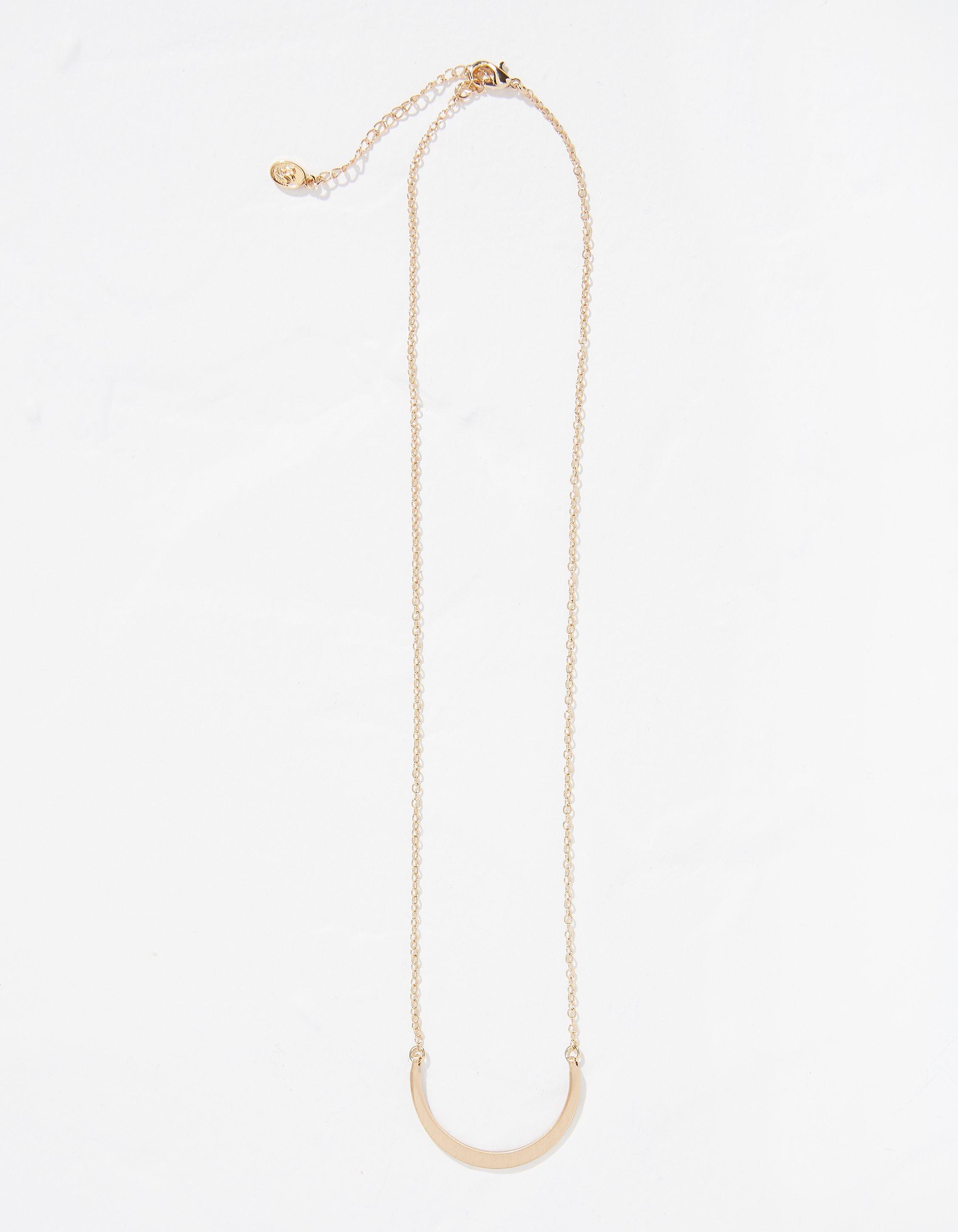 Gold Brushed Curv Necklace, Jewellery | FatFace.com