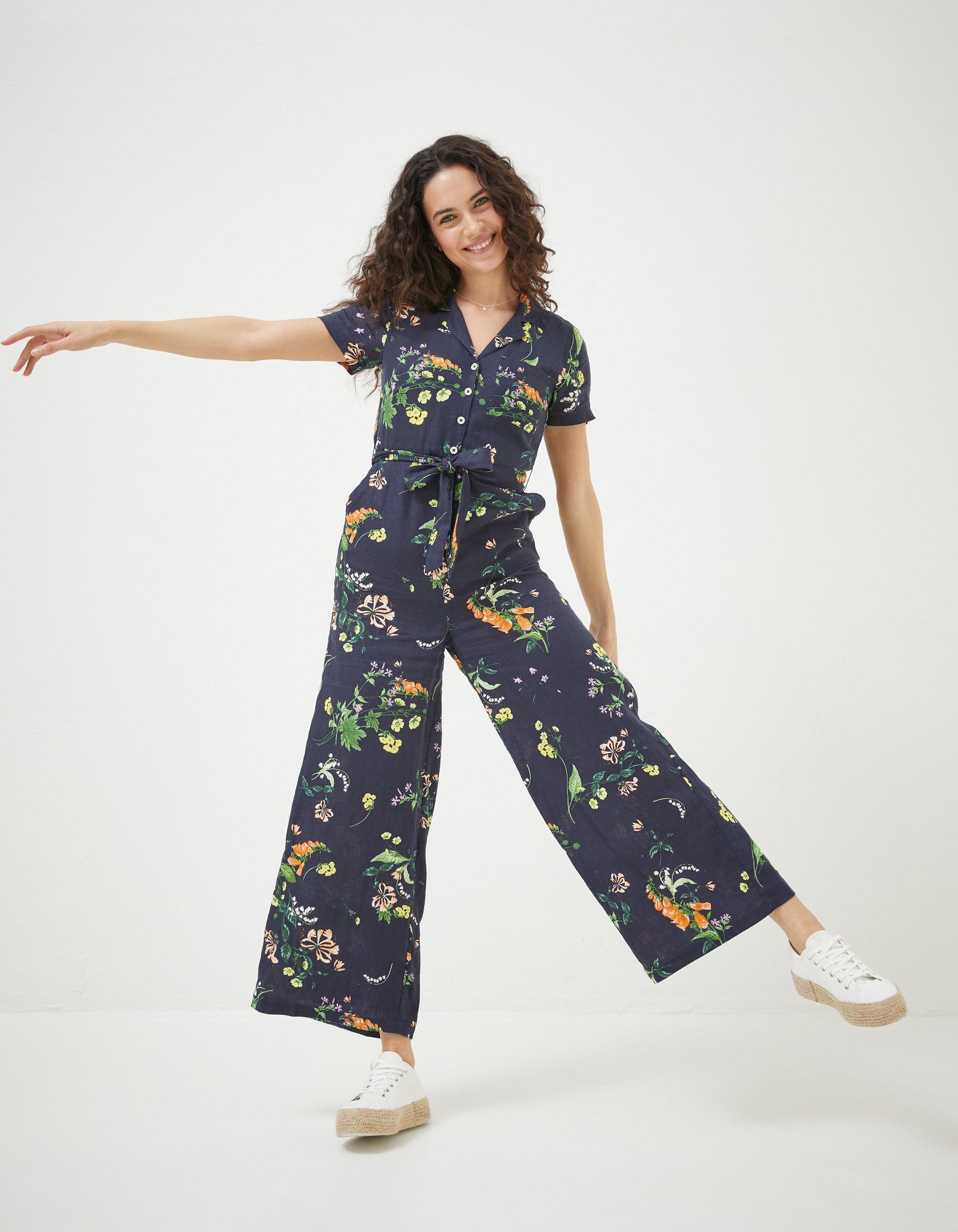 National Forest Floral Linen Jumpsuit, Jumpsuits & Playsuits