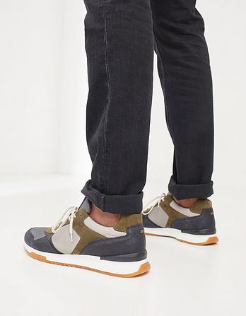 Leather Colour Block Trainers