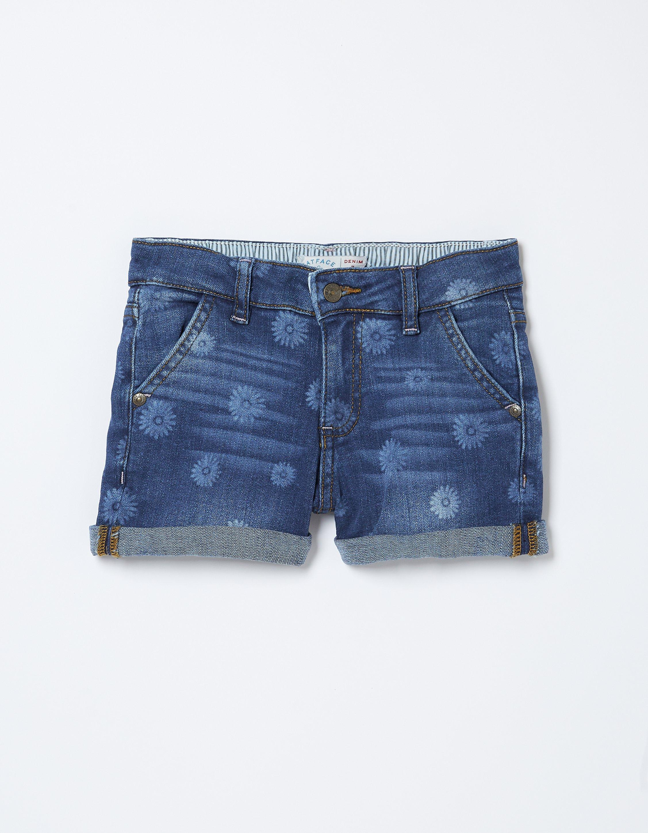 Printed denim shorts - Woman