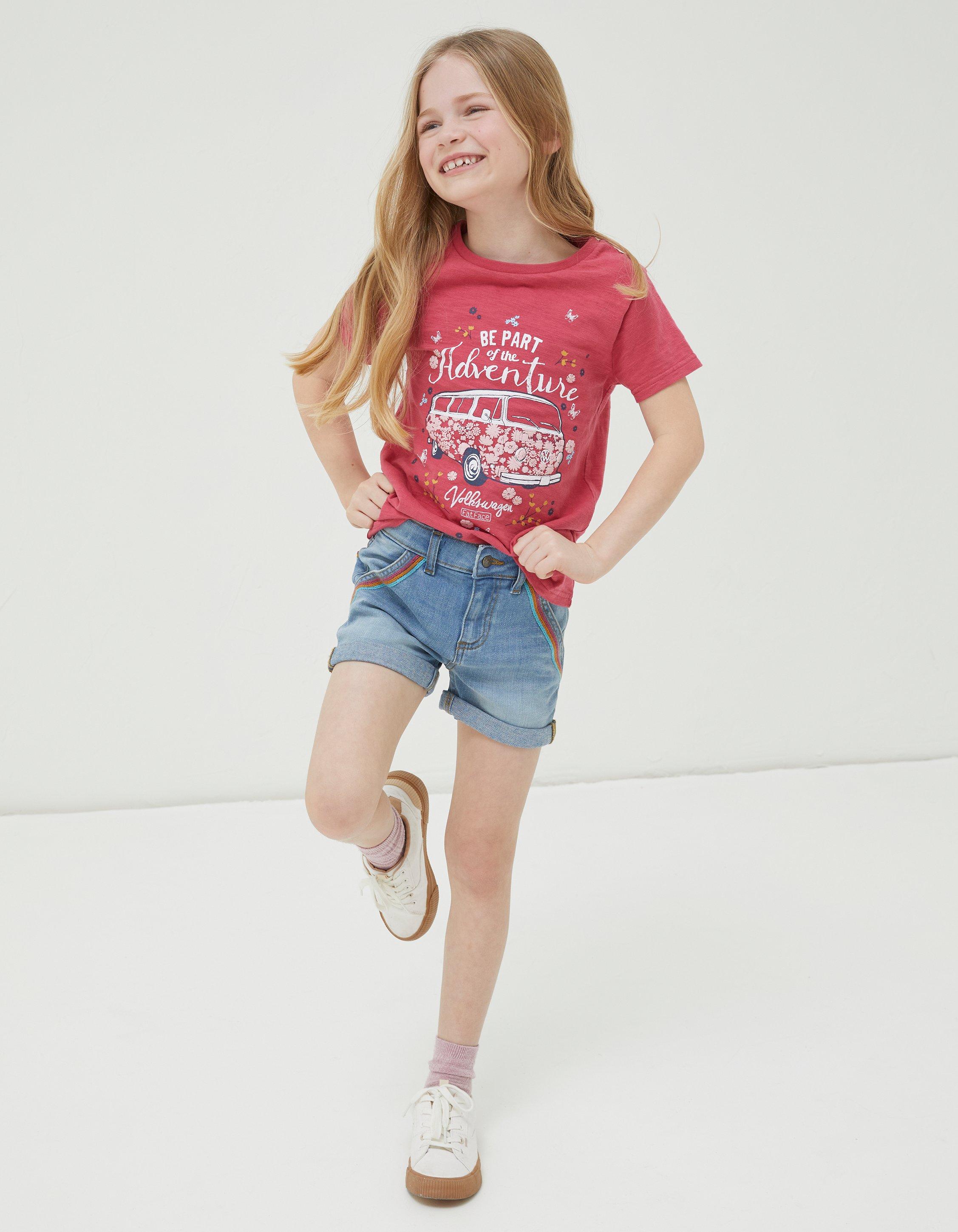 Girls long denim outlet shorts