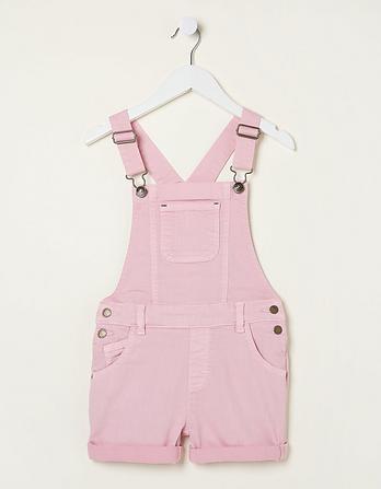 Coloured Shortie Dungarees