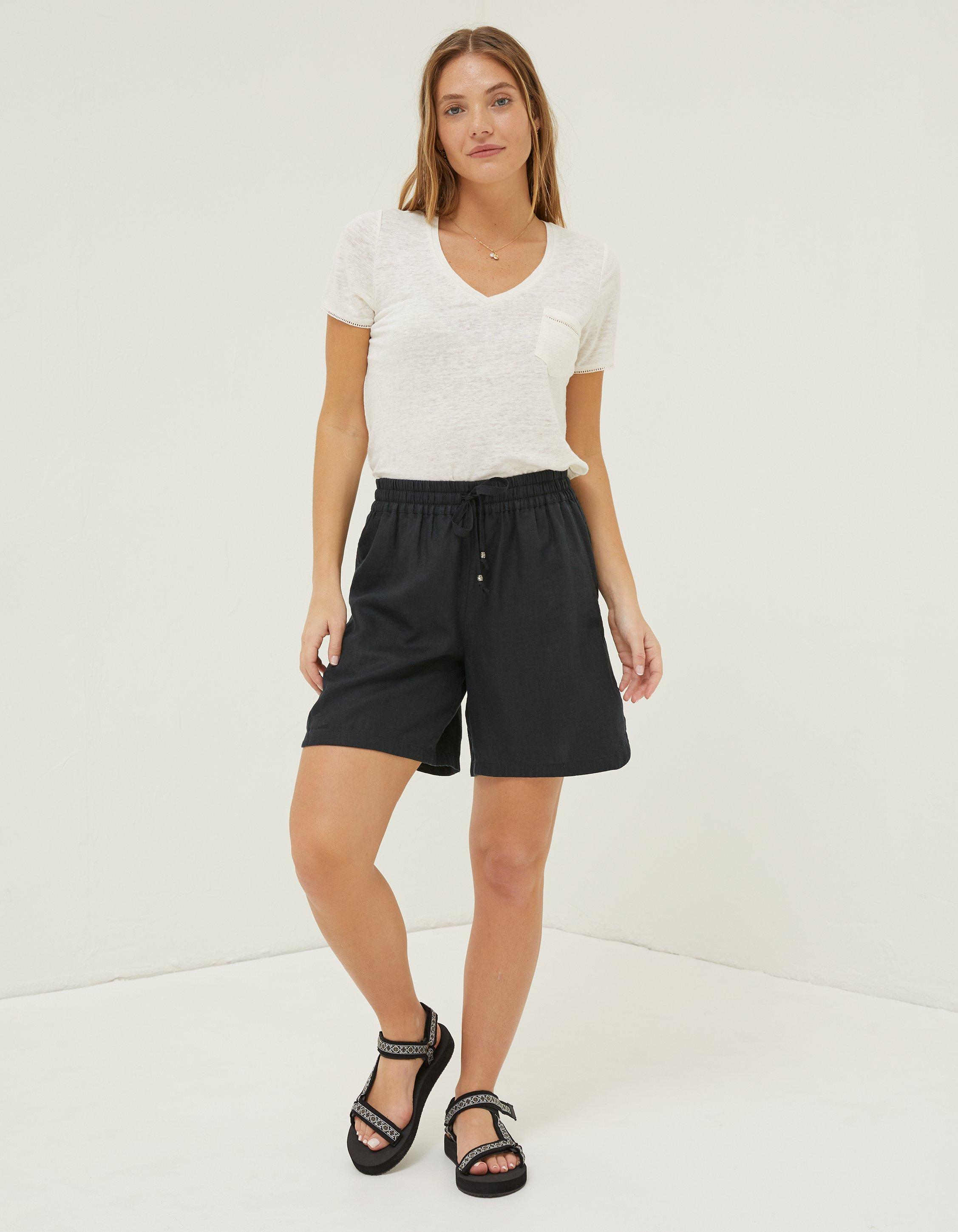Black Tenby Linen Short, Shorts | FatFace.com