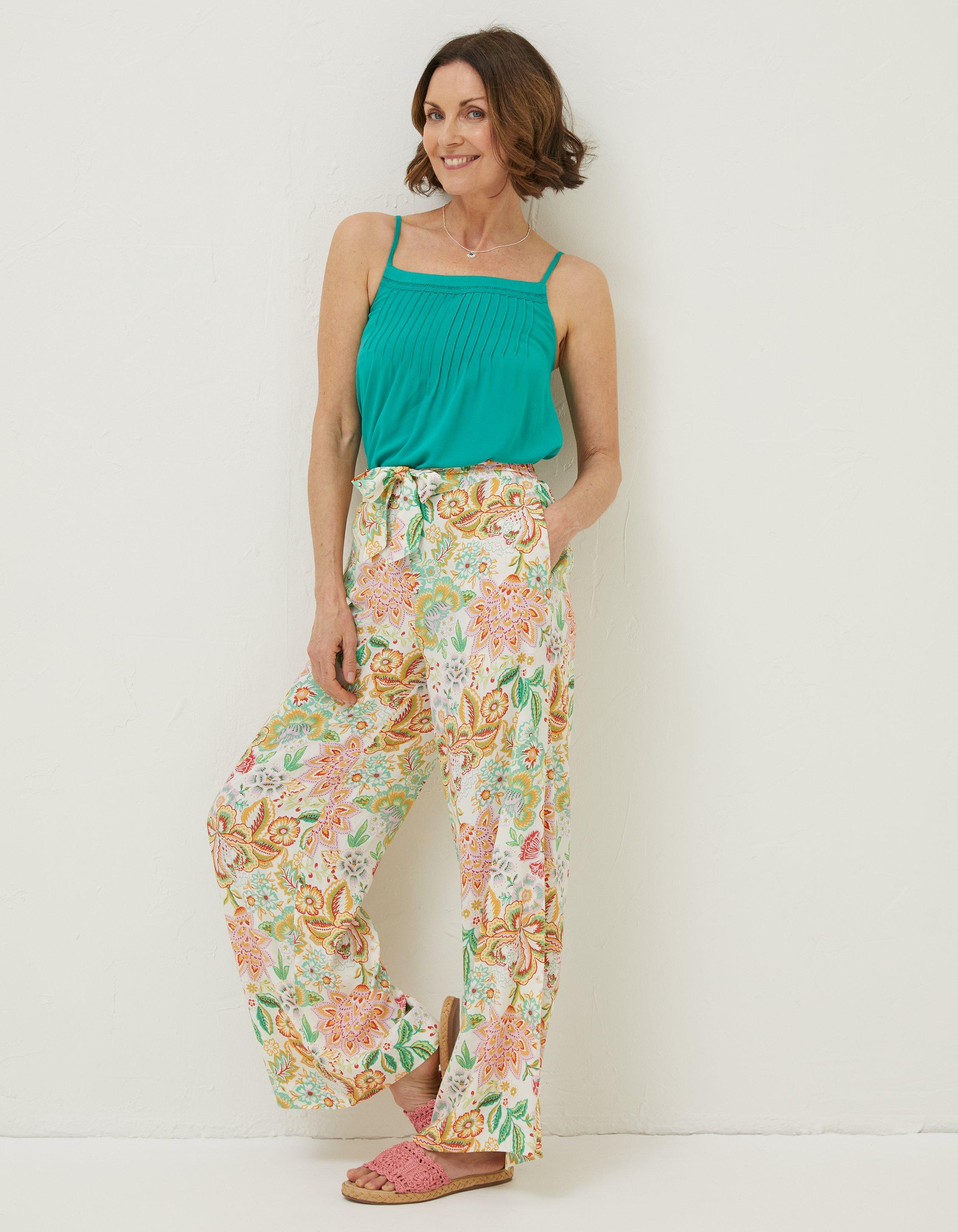 Floral wide leg clearance trousers