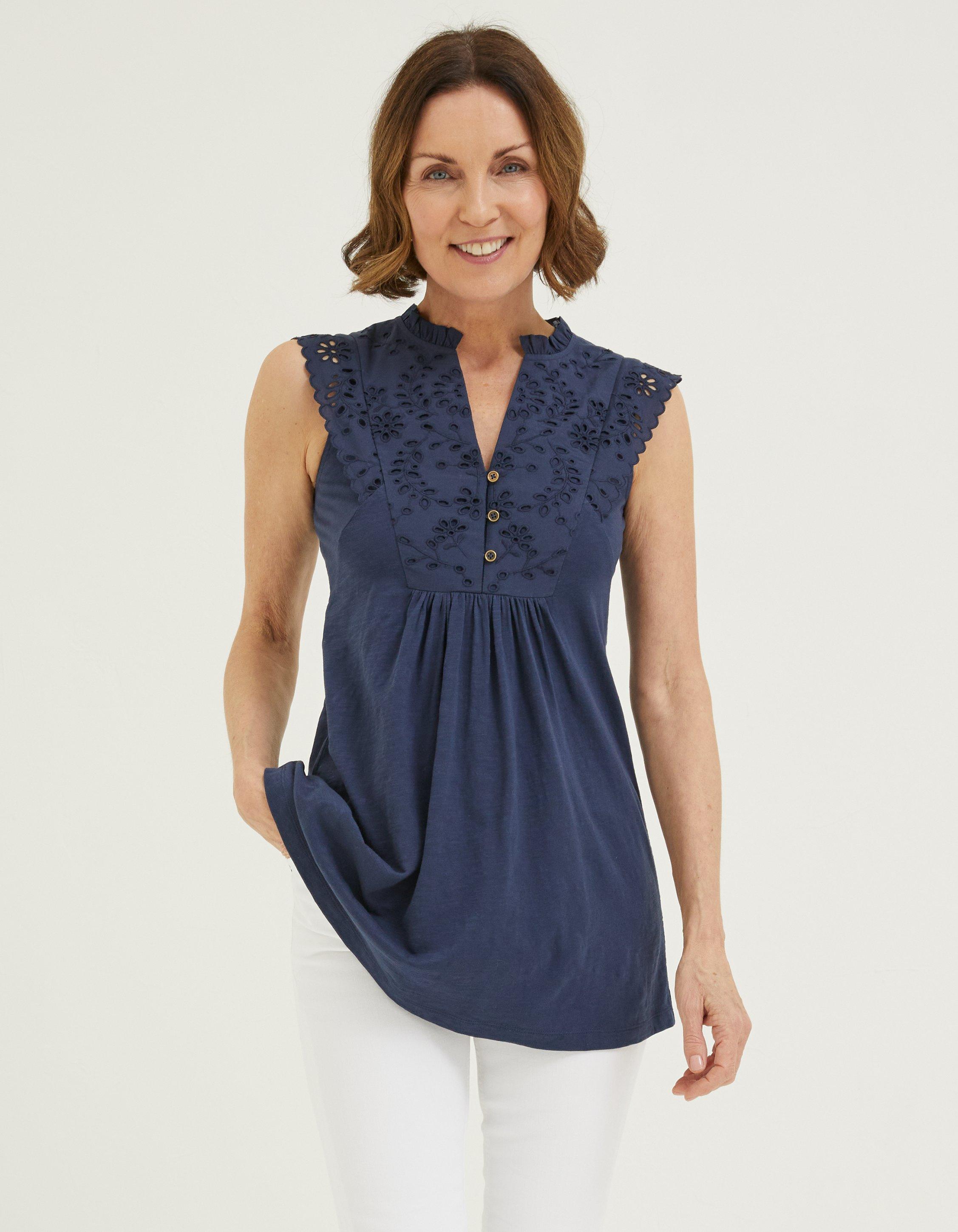 Jessica Embroidered Tunic Top, Tops & T-Shirts | FatFace.com