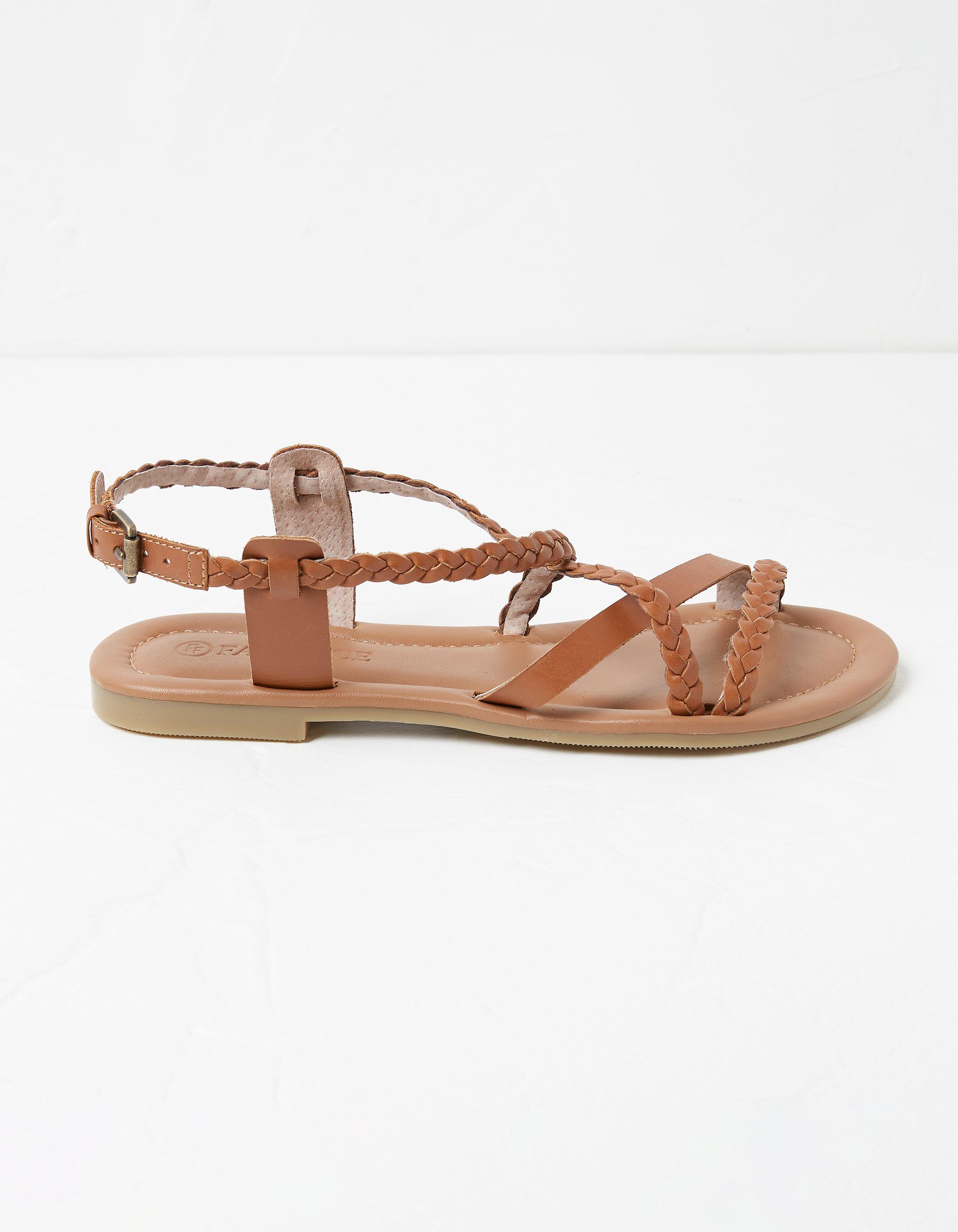 Braided leather best sale sandals womens