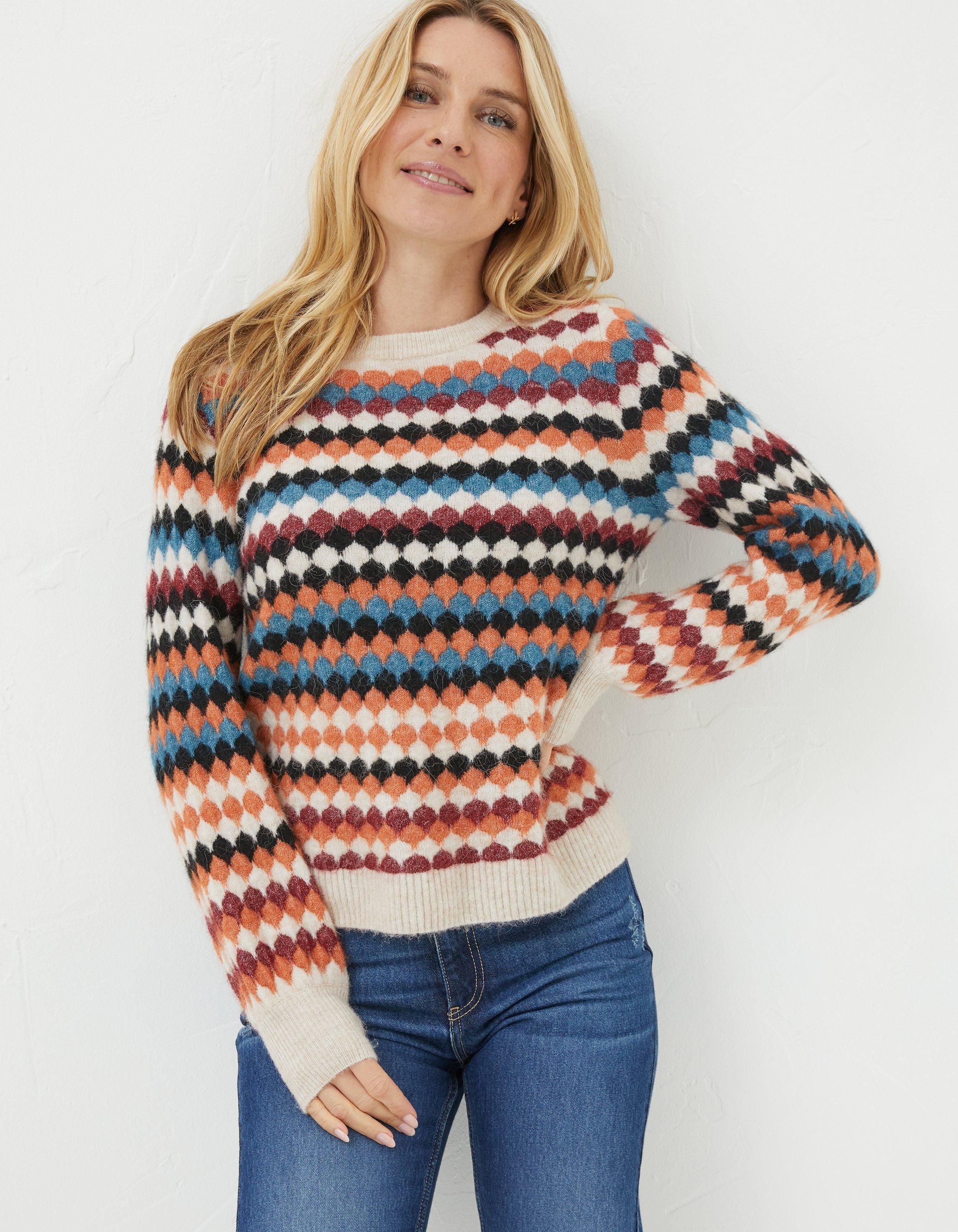 Helen Pattern Crew Jumper, Knitwear | FatFace.com