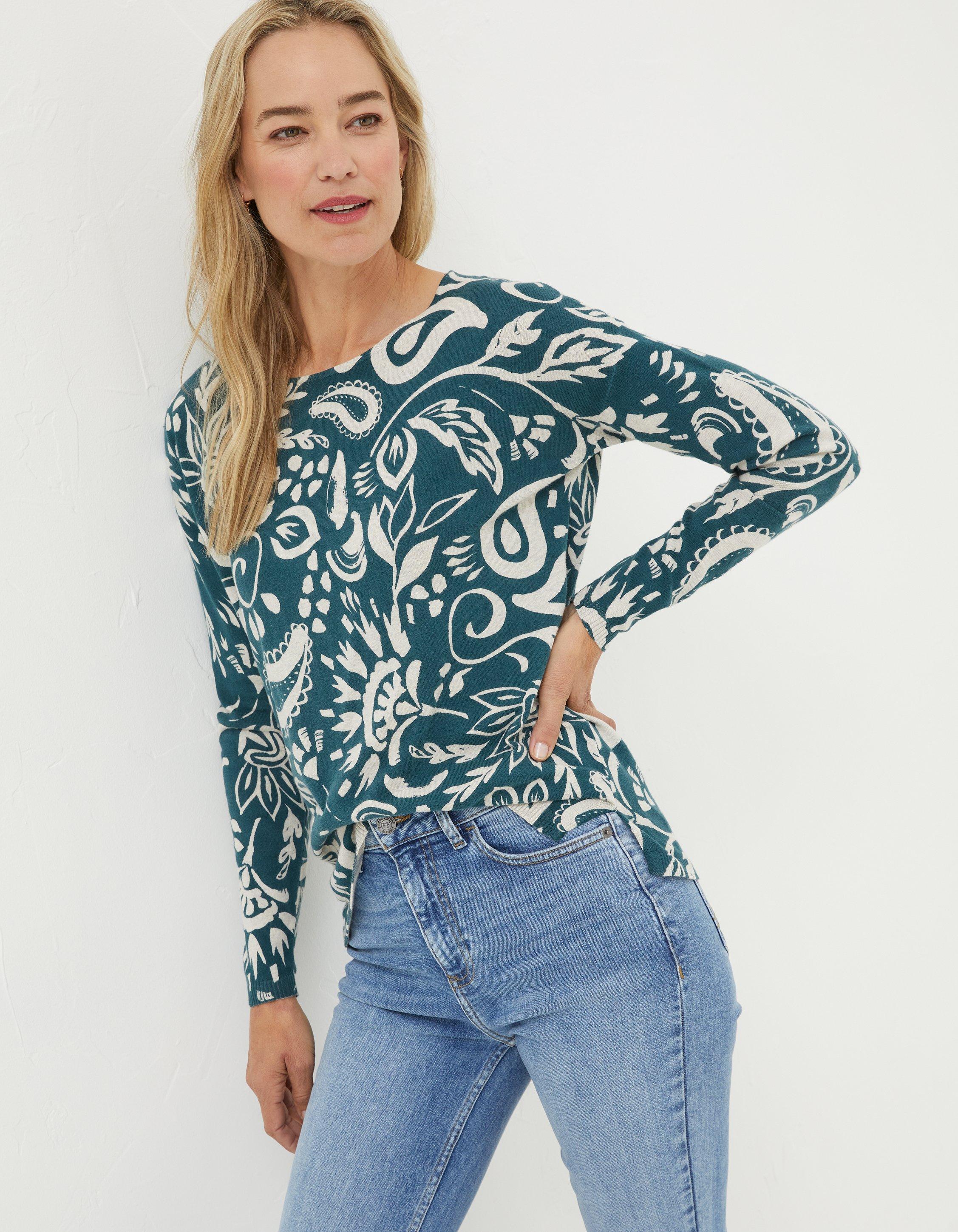 Watercolor Paisley Sweater, Sweaters & Cardigans | FatFace.com