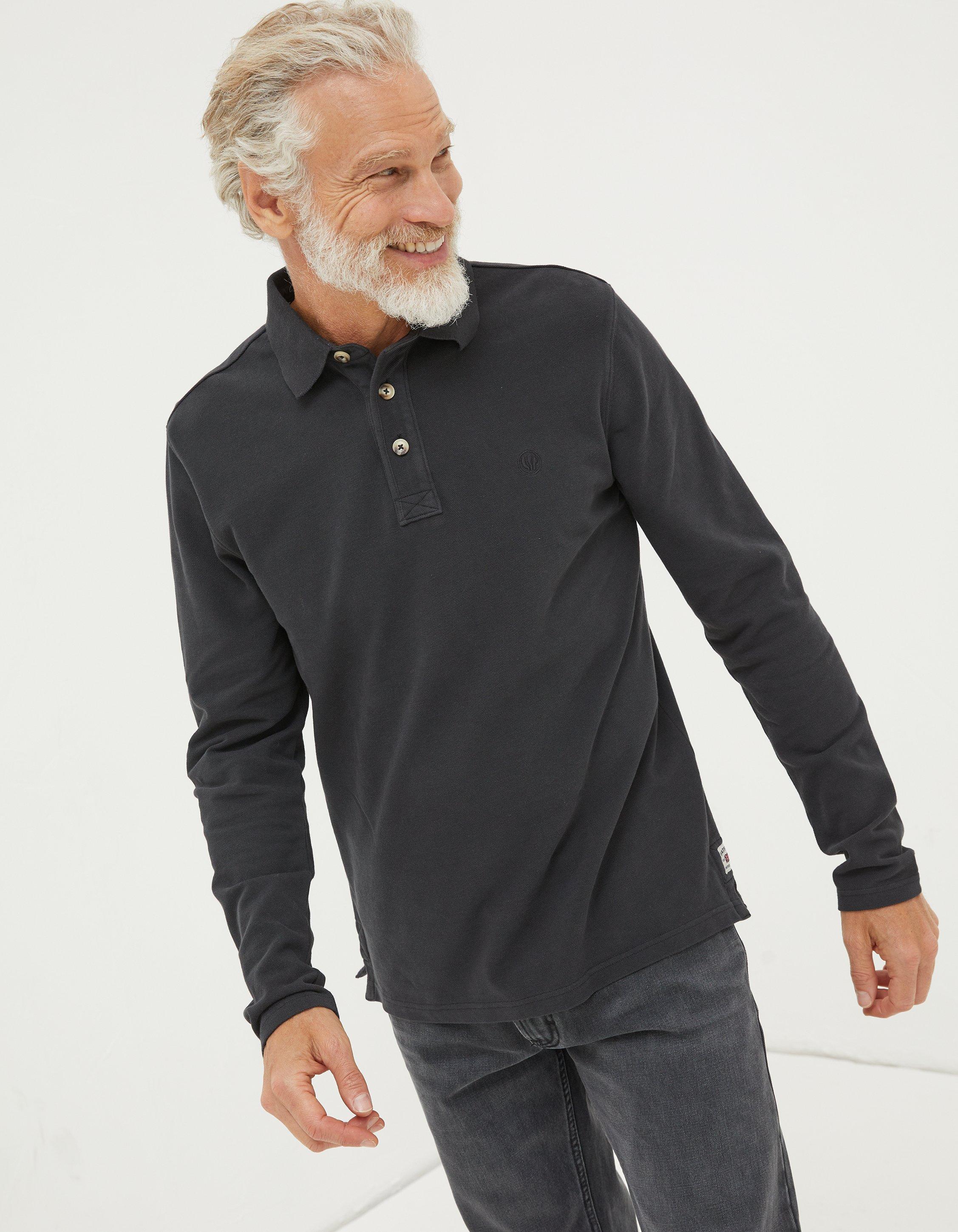 Long sleeve black polo shirt outlet mens