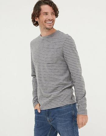 Long Sleeve Stripe Pocket T-Shirt