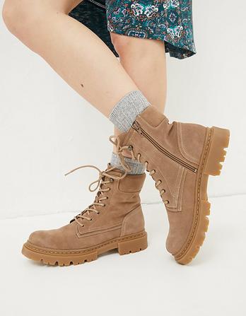 Eliza Suede Ankle Worker Boot
