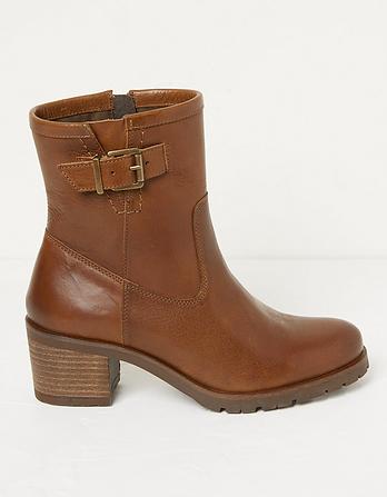 Hollie Mid Heel Leather Boots