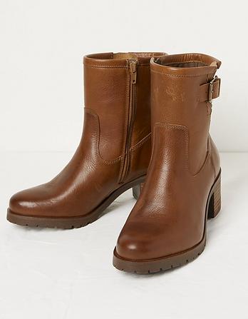 Hollie Mid Heel Leather Boots