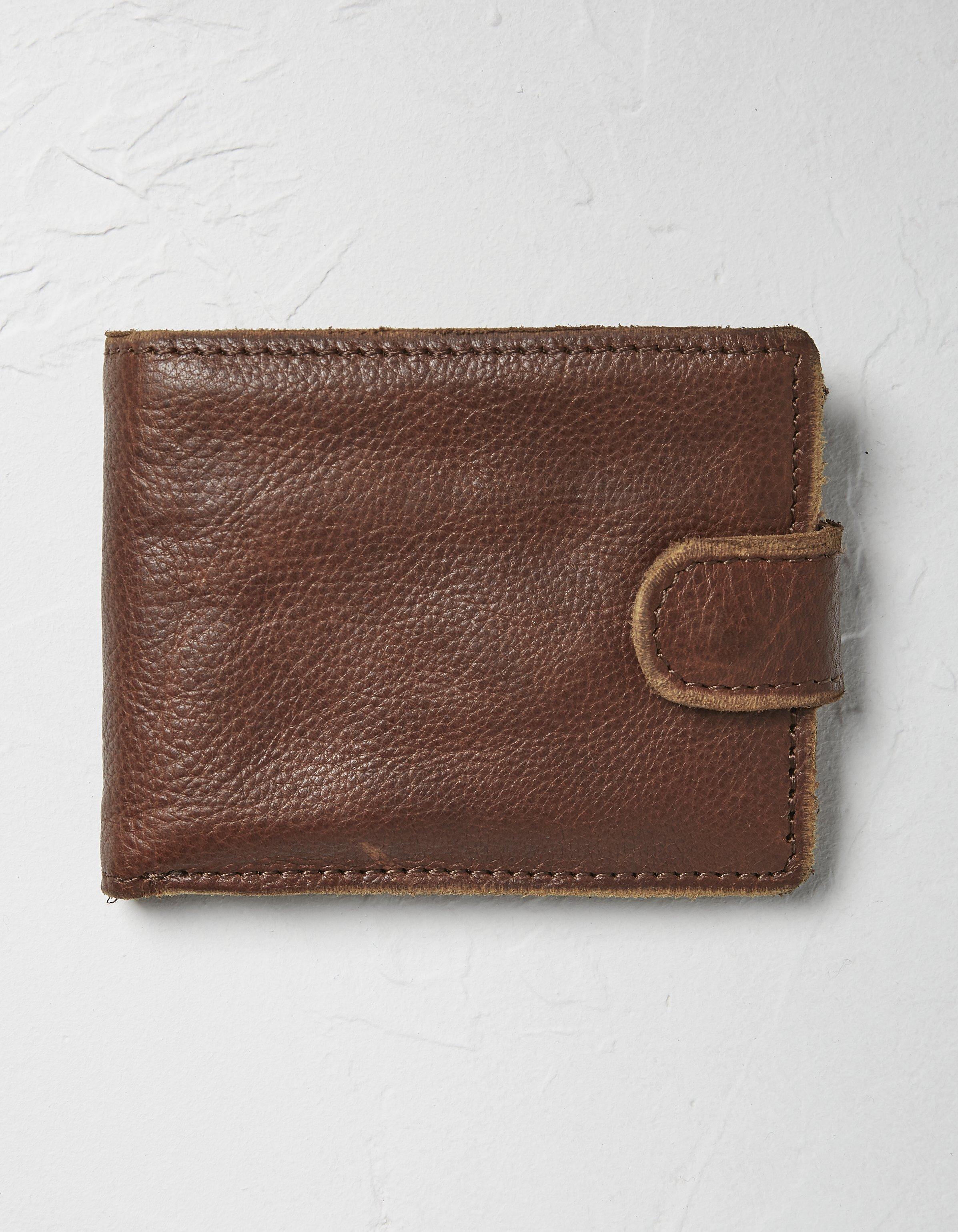 Chestnut Raw Edge Leather Wallet, Bags & Wallets | FatFace.com