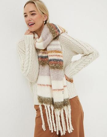 Striped Boucle Scarf