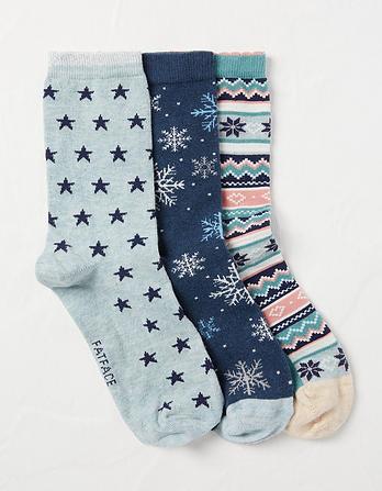3 Pack Festive Socks