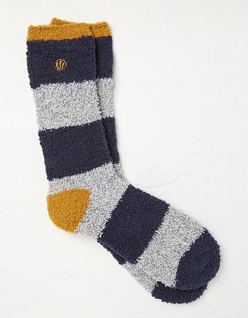 Block Stripe Fluffy Socks