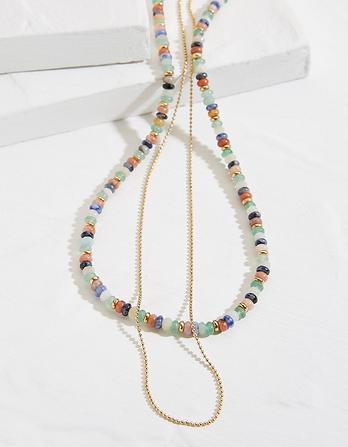 Multi Stone Layer Necklace