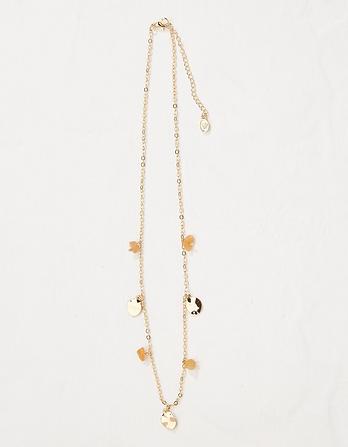Stone And Disc Necklace
