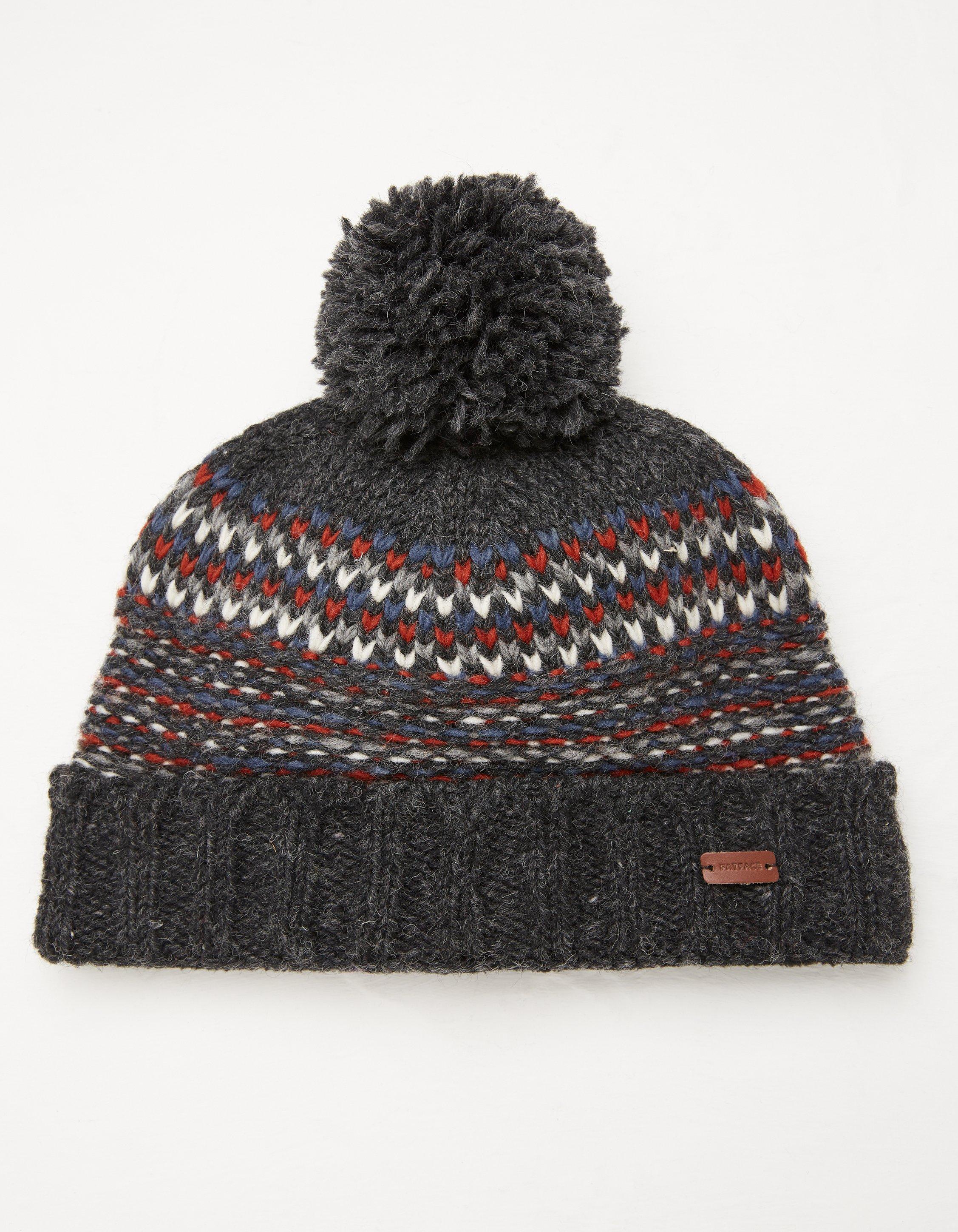 Fat face rib knit cheap pom beanie