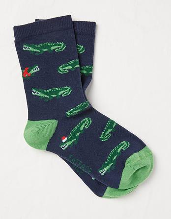 1 Pack Festive Crocodile Socks