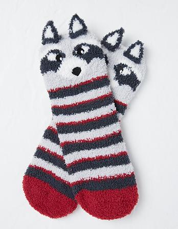 Ronnie Raccoon Fluffy Socks