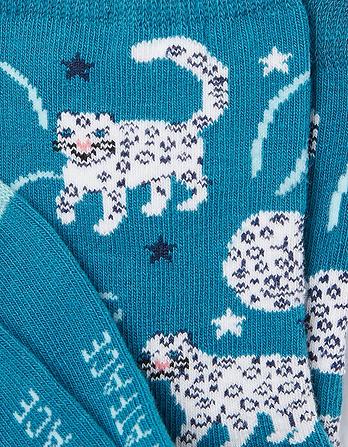 Sadie Snow Leopard Socks